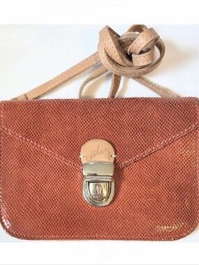 VELEZ Vintage Y2k Cross Body Crossbody All Leather Skinny Small     Flatbag